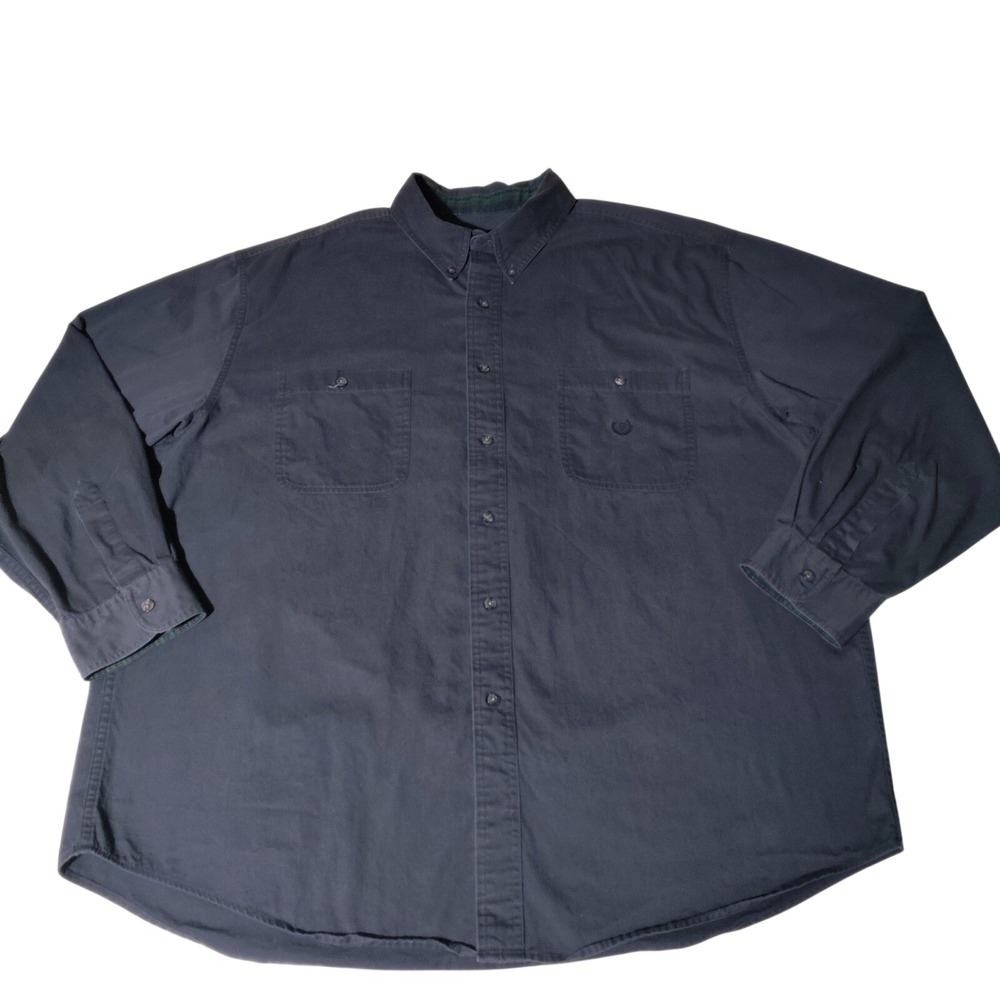 Chaps Ralph Lauren Men's Navy Blue Button Down Long Sleeve Shirt XXL